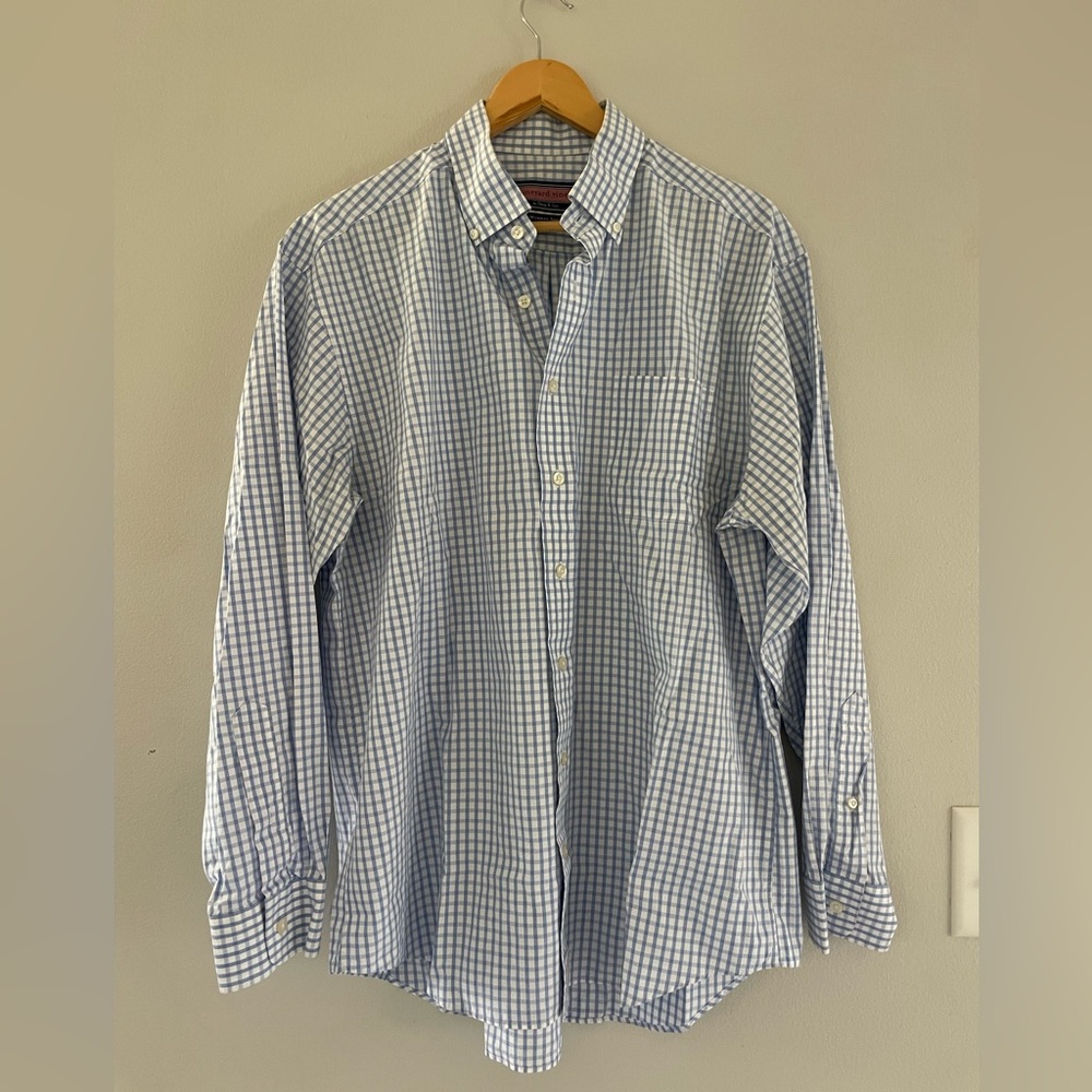 Vineyard Vines Blue & White Checkered Button Down Murray Shirt